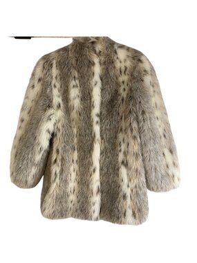 Vintage 80s Style VI Ltd Faux Fur Coat Bobcat Lynx Style Medium USA EUC